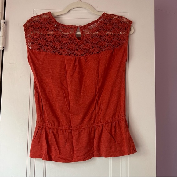 Loft orange blouse with lace detailing - Picture 2 of 3